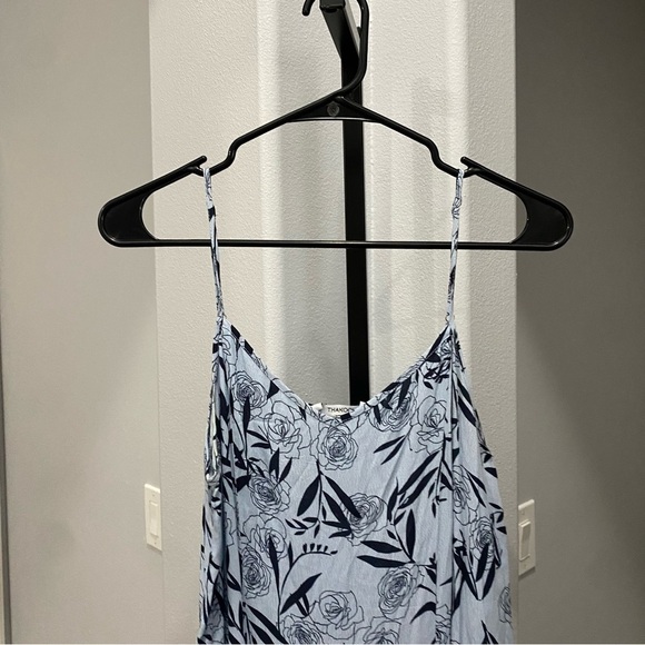 Thakoon Collective Leaf A-Line Midi Dress Floral Blue Womens Size 4 Rose Print - Picture 3 of 9